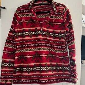 Ariat Pink & Brown Aztec Fleece 1/4 Zip